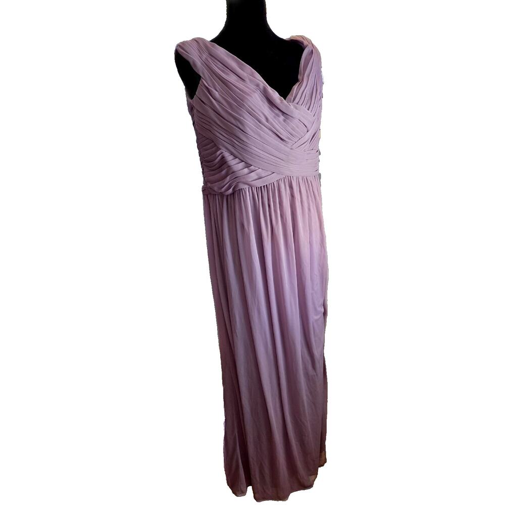 Celebrate DB Studio Lilac Color Crossover Pleated Formal Long Prom Dress size 16